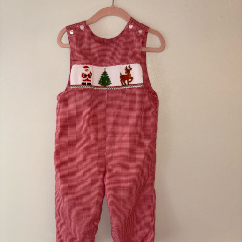 Velani Classics Boys Red Smocked Christmas Longall